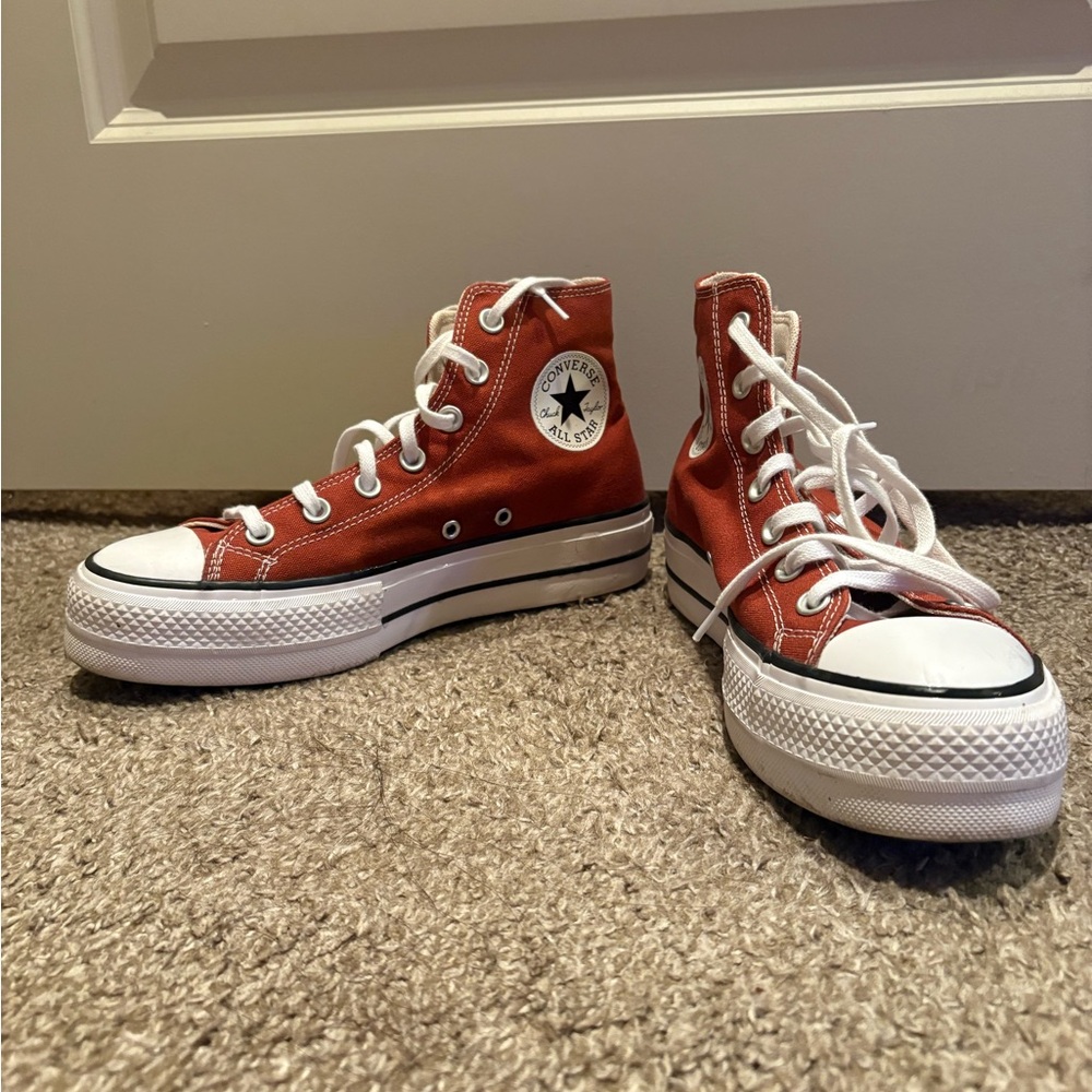 Converse Chuck Taylor All Star High Tops - Rust Orange Canvas (Size 8 Women)